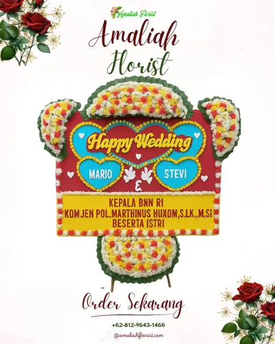 Karangan Papan Bunga Pernikahan di Alang-alang Lebar